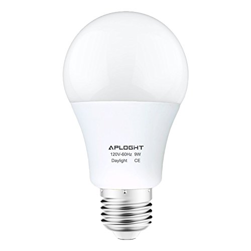 APLOGHT 60 Watt Equivalent ( 9W ), Daylight ( 5000K ), Non-Dimmable, E26 Base, A19 LED Light Bulbs, SA60E26D9