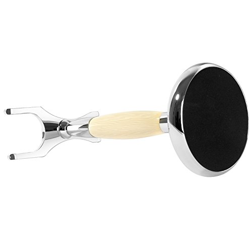 Luxury Professional Shaving Brush Stand Weighted Base for Safety Razor and badger brush with Faux Ivory frame