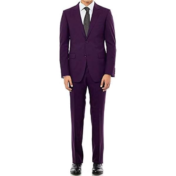 fitted lace wedding dress New Men's 3 Button Single Breasted Purple Dress Suit at Amazon Men's  Clothing store: Business Suit Pants Sets