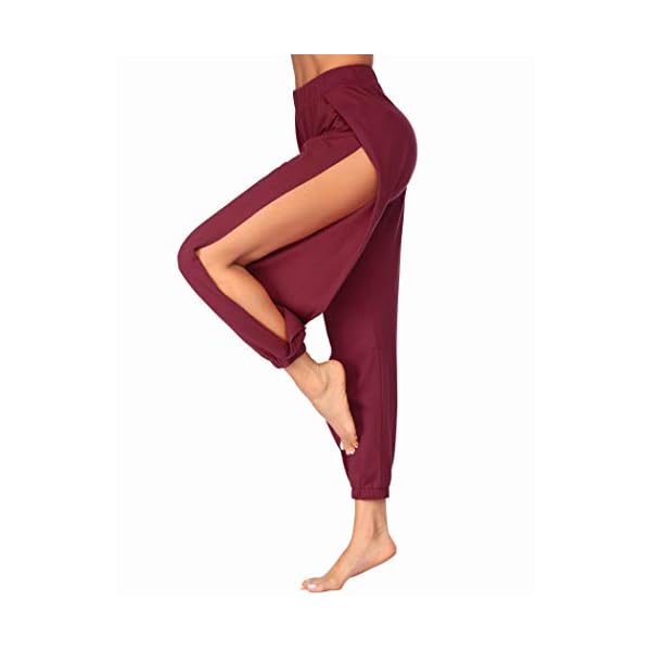 COOrun Women's Side Slit Harem Yoga 