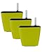 5” Self Watering Planter Pot with Coir Soil & Foam Stone for Herbs Plants Easy Modern Decorative Flower Pots or All House Plants Herbs African Violets, Succulents (3, Yellow)thumb 1