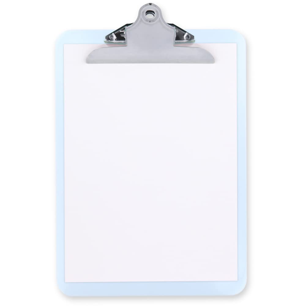 Grafoplás 1550570 White Clipboard with Jumbo High Pressure Clamp, White, Polypropylene, Folio Size