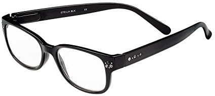SIGHT STATION Plus 2 Black Rhinestone Stella Reading Glasses by Sight Station