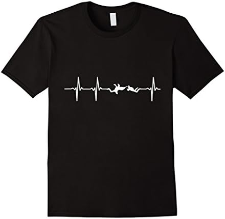 Men's Skydiving In My Heartbeat T-Shirt Large Black