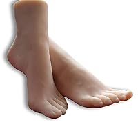 Simulation Girls Dancer Foot Silicone Model Mannequin Sandal Shoe Sock Display Art Sketch with,apairoffeet