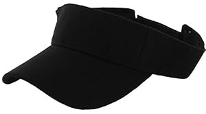 Plain Men Women Sport Sun Visor One Size Velcro Cap ( 29+ Colors) Black,One Size