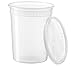 Basix [24 Count 32 Oz Combo] Disposable plastic Deli Food Storage Containers With Plastic Lids, Leakproof, Great For Meal Prep, Picnic, Take Out, traveling, Fruits, Snack, or Liquids