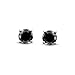.50 CT Black Round CZ Stud Earrings Unisex Sterling Silver