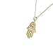 My Daily Styles 925 Sterling Silver Yellow Gold-Tone Large Filigree Womens Evil Eye Hamsa Pendant Necklace