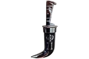 Mini Sikh Kirpan Ceremonial Dagger, Khanda Design Stainless Steel, Black, 3 Inch, with Gatra Belt