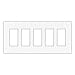 Eaton 9525WS Aspire 5-Gang Decorator GFCI Rocker Switch Screwless Wall Plate, White Satin