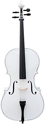 Miiliedy Classic Handmade Cello Beginner Children Adult Practice Test Performance Cello Matte Light White Melodious Sweet -sounding Cello with Case Bow Rosin (Color : White-1/8)