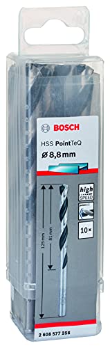 Bosch Accessories 10x forets hélicoïdaux HSS PointTeQ (pour métal, 8,8 x 81 x 125 mm, accessoires pour perceuses-visseuses)