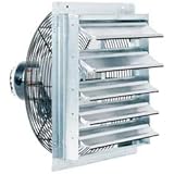 Fantech 2SHE1871 Axial Wall Shutter Fan, Direct Drive, 1/15 HP, 115V, 1 Ph, TEFC, 18"