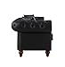 Divano Roma Furniture Classic Scroll Arm Chesterfield Sofa - Bonded Leather (Black)