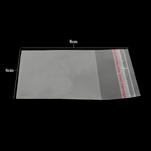 DalaB 200pcs 8 Size OPP Plastic Crystal Clear Bags Self Adhesive Seal Cellophane Bags Party Gift Bags - (Color: 6X8CM)