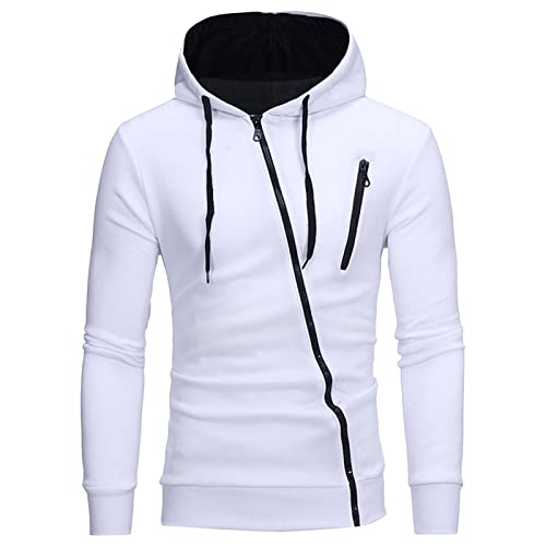 Maiyifu-GJ Men's Side Zipper Workout Hoodies Slim Gym Lightweight Pullover  Hoodie Sports Hooded Sweatshirts with Zip Pockets (White,Medium) in Oman 