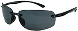 Lovin Maui Wrap Around Polarized Nearly Invisible Line Bifocal Sunglasses/black/1.50 Strength