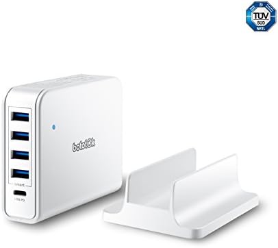 USB PD Charger, BOTOTEK 63W 5-Port USB C Charging Station USB Charger With Power Delivery, For Iphone/Ipod/Ipad/Macbook/Air/Pro/Sumsang/iPhone X 8 Plus And Other Smart Phones &amp; Tablets, White