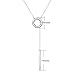 Long Necklace 925 Sterling Silver Adjustable Round Circle Y Shaped Lariat Necklace for Women, 22
