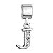 ThirdTimeCharm Dangle J Letter Initial Charm Clear Crystal Alphabet Beads For Charm Bracelets