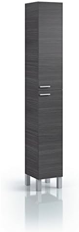 Floor Cabinets Home Kitchen A Compact Freestanding Bathroom Unit Modern Sleek Tall Bathroom Cabinet Oak Grey 2 Fixed And 2 Adjustable With 2 Doors Has 4 Shelves