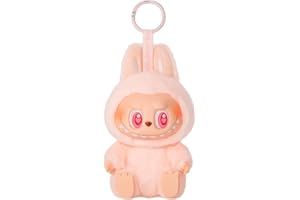 PARTZO Kawaii Plush Doll Labubu Keychain, Cute Labubu Doll Plush Keychain, Collection Toy Monster Series Keychains, Labubu Accessories Hanging Pendant Decoration for Backpack, Car, Bag (Include Box)