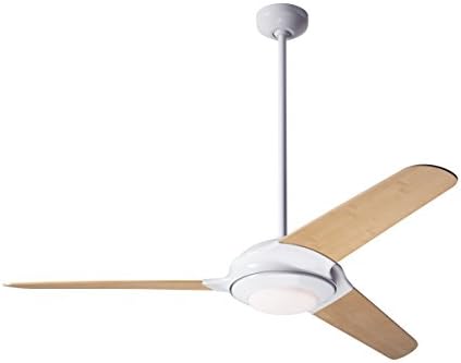 Modern Fan Co FLO-GW-52-BB-372-003 Contemporary Modern 52``Ceiling Fan from Flow Collection in White Finish,