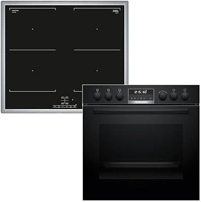 HND675LS62 Einbauherd-Set, Bestehend aus HEG578BB4 Herd, 60 x 60 cm, Air Fry, 3D Heißluft, Hydrolyse und Pyrolyse Selbstreinigung, & NIF645CB5E Induktionskochfeld, Bräterzone, Edelstahlrahmen
