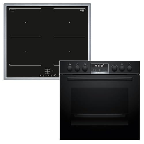 HND675LS62 Einbauherd-Set, Bestehend aus HEG578BB4 Herd, 60 x 60 cm, Air Fry, 3D Heißluft, Hydrolyse und Pyrolyse Selbstreinigung, & NIF645CB5E Induktionskochfeld, Bräterzone, Edelstahlrahmen