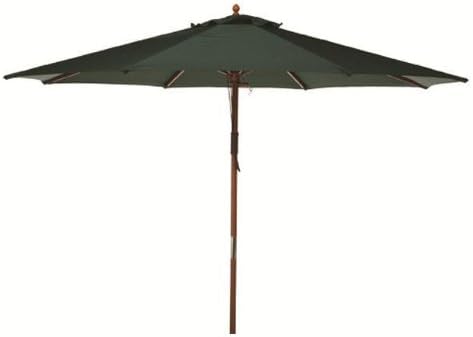 9' Hunter Green Wooden Outdoor Patio Umbrella