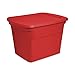 Sterilite 18 Gallon Heavy Duty Plastic Stackable Storage Container with Lid, Red (8 Pack)