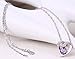 B.ANGEL Ideal Gifts for Women Sterling Silver and Natural Amethyst Gemstone Heart Style Necklace Pendant,18