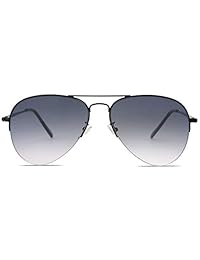 SOJOS - Gafas de sol clásicas de aviador para hombre y mujer, con lentes de espejo de metal con borde medio