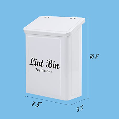 Lint Holder Bin for Laundry Room Lint Box with Lid for