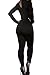 VamJump Women Spandex Long Sleeve High Waist Bodycon Jumpsuits Bodysuit Black