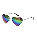 FUNOC Retro Metal Frame Heart Shaped Shape Gradient Sunglasses Eyewear