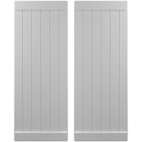 21"W x 76"H Americraft Six Board Exterior Real Wood Joined Board-n-Batten Shutt…
