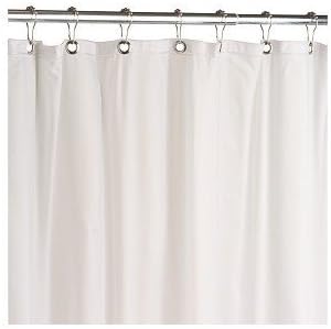 Jed Mart 70" x 72" Vinyl Shower Curtain Liner with Magnets, White or Clear
