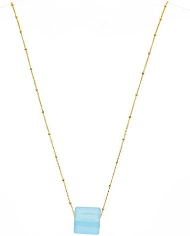 Smartglass  Jewelry Simple Cube Necklace Gold Fill