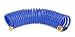 HoseCoil 3/8 inch Self Coiling Garden, Marine, RV, Outdoor Water Hose (25 feet, Blue)