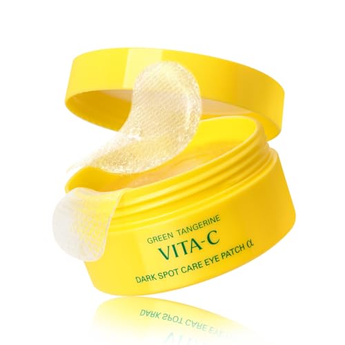GOODAL Green Tangerine Vitamin C Eye Patches ALPHA – 25% Thicker Hydrogel Under Eye Patches for Puffy Eyes & Dark Circles, Korean Skincare, Radiant Glass Skin Look (60 Patches)