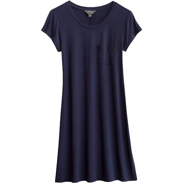 Alison Short Sleeve One Pocket Scoop Neck T-Shirt Dress - Market & Spruce  (as1, Alpha, s, Regular, Regular, Black) at Amazon Women's Clothing store