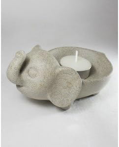 Infinity Elephant Candle Holder Sand Stone Handmade Craft Aromatherapy Home Decoration Tea light Candle Modern Contemporary CS001