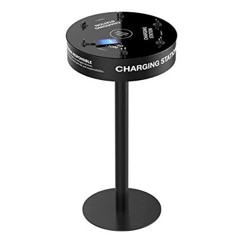 ChargeTech Power Table Cell Phone Charging Station w/ 12 Universal Charging Tips for All Devices + 1 Wireless Charging Pad - Perfect for Events, Bars, Offices, etc. (Model: TCS12)