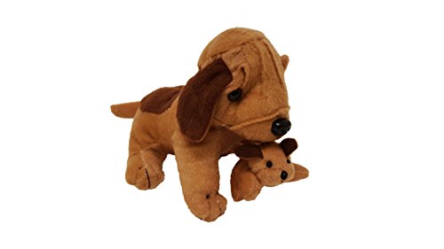 Plush Dogs Holding Puppies, (12 Dogs)
