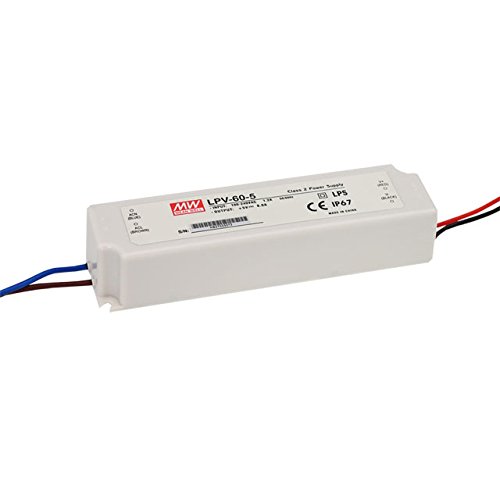 MW Mean Well LPV-60-5 LED Driver 40W 5V IP67 Power Supply Waterproof