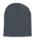 Blank Short Beanie Cap- Many Colors Available , Charcoal