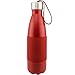 Thermo Tank Insulated Stainless Steel Water Bottle - Ice Cold 36 Hours! Vacuum + Copper Technology - Carry Loop Lid, Silicone Grip - 17 Ounce (Deep Red, 17oz)
