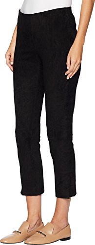 Vince Women's Stretch Suede Split Hem Cropped Leggings, Black, Large